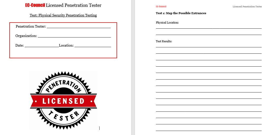 PhysicalSecurityPenetrationTesting نمونه فرم گزارش تست نفوذ امنیت محیط فیزیکی - Image 1