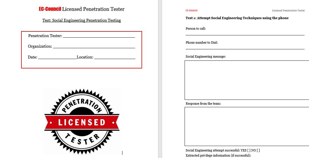 Social Engineering Penetration Testing نمونه فرم تست نفوذ به روش مهندسی اجتماعی - Image 1