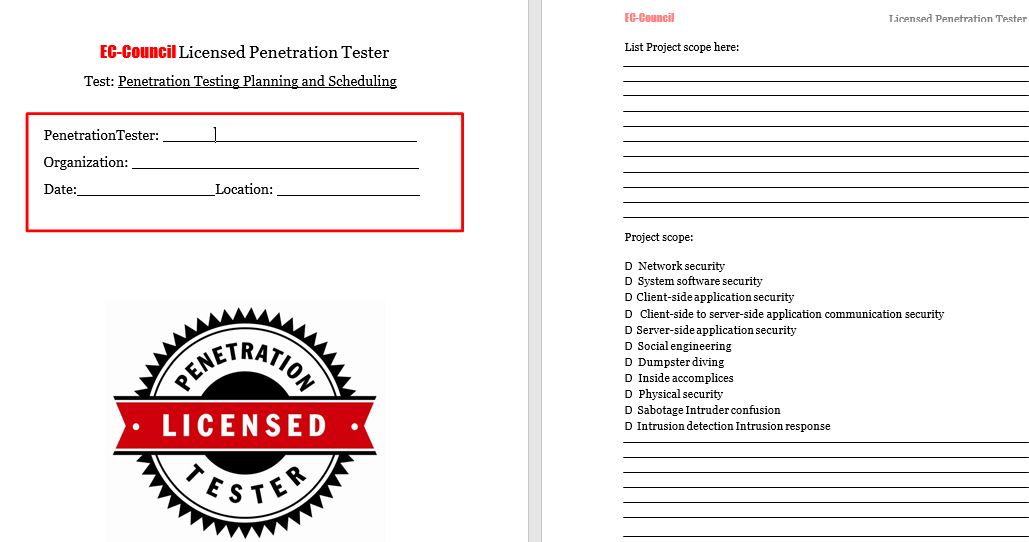 penetrationTesting-Planning-and-Scheduling نمونه فرم برنامه ریزی و زمانبندی تست نفوذ - Image 1